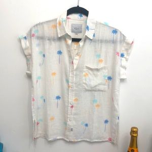 Rails palm tree button down NWT